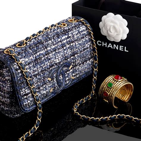 chanel quilted tweed bag|Chanel tweed medium bag.